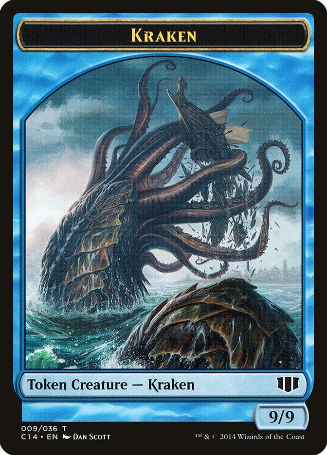 Image for Kraken // Zombie (011) Double-Sided Token (Commander 2014) (9 // 11) - Magic: The Gathering