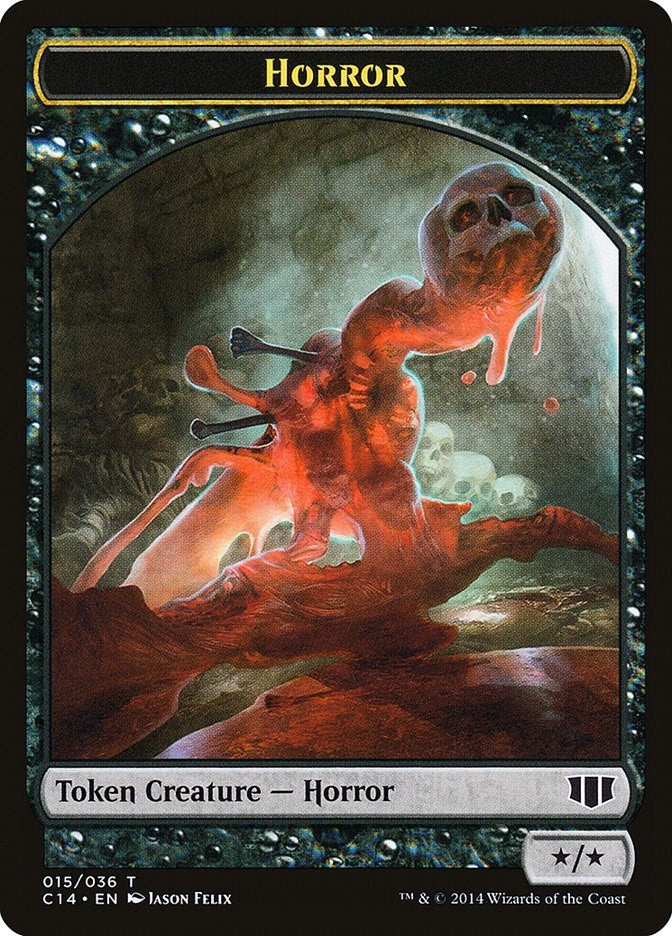 Image for Horror // Zombie (016) Double-Sided Token (Commander 2014) (15 // 16) - Magic: The Gathering