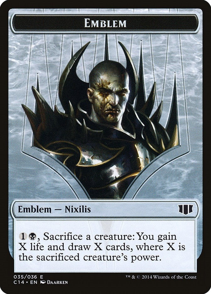 Image for Emblem - Ob Nixilis of the Black Oath // Zombie Double-Sided Token (Commander 2014) (35 // 16) - Magic: The Gathering