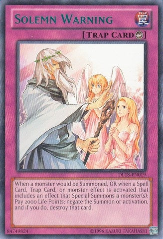 Image for Solemn Warning (Green) (Duelist League Promo) (DL18-EN019) - YuGiOh