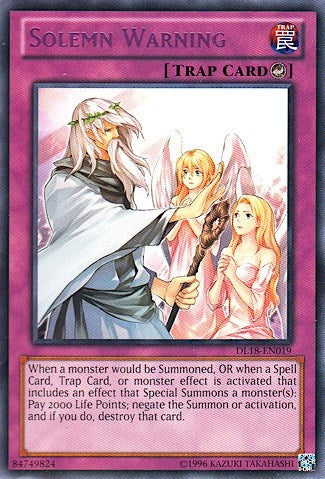 Image for Solemn Warning (Purple) (Duelist League Promo) (DL18-EN019) - YuGiOh