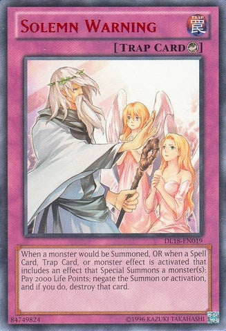 Image for Solemn Warning (Red) (Duelist League Promo) (DL18-EN019) - YuGiOh