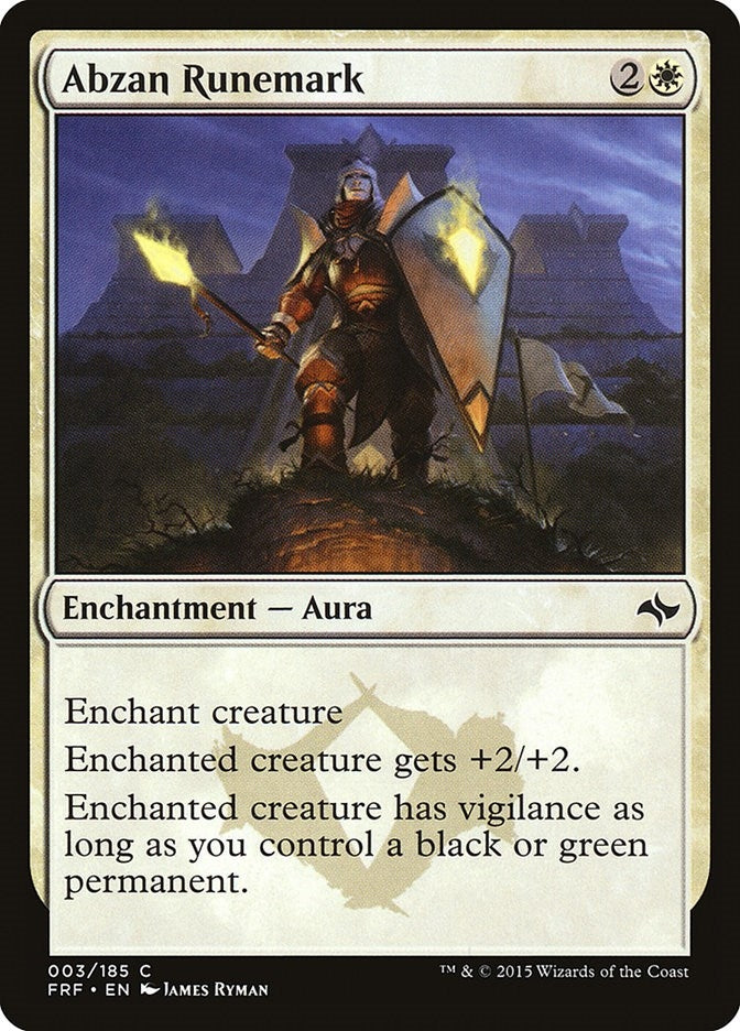 Image for Abzan Runemark (Fate Reforged) (3) - Magic: The Gathering