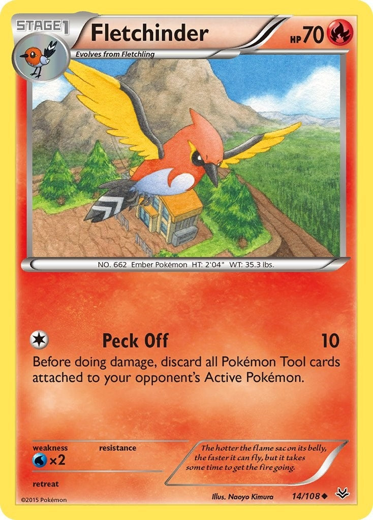 Image for Fletchinder (XY - Roaring Skies) (14/108) - Pokemon