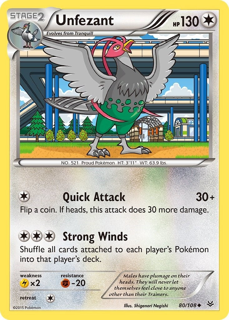 Image for Unfezant (80) (XY - Roaring Skies) (80/108) - Pokemon